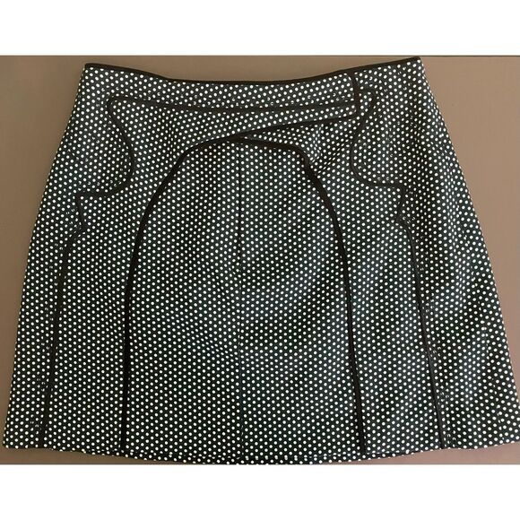 NWOT C/MEO Collective a-line cross front polka dot mini skirt - Picture 6 of 11
